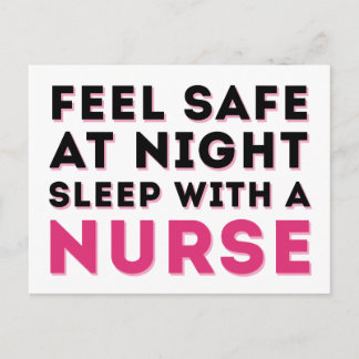 Pink Black Sassy Nurse Spaß Postkarte
