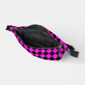 Pink Black Schachbrett Diamond Pattern Bauchtasche (Offen)