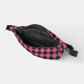 Pink Black Schachbrett Diamond Pattern Bauchtasche (Offen)