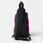 Pink Black Schachbrett Diamond Pattern Crossbody Bag (Rückseite)