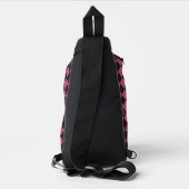 Pink Black Schachbrett Diamond Pattern Crossbody Bag (Rückseite)