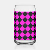 Pink Black Schachbrett Diamond Pattern Dosenglas (Rechts)