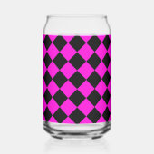 Pink Black Schachbrett Diamond Pattern Dosenglas (Links)