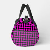 Pink Black Schachbrett Diamond Pattern Duffle Bag (Rechts)