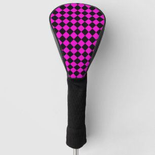 Pink Black Schachbrett Diamond Pattern Golf Headcover