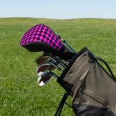 Pink Black Schachbrett Diamond Pattern Golf Headcover (In SItu)