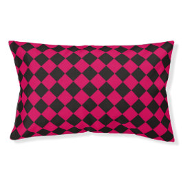 Pink Black Schachbrett Diamond Pattern Haustierbett