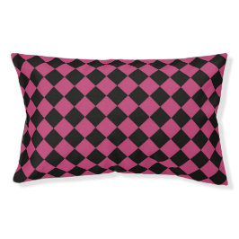 Pink Black Schachbrett Diamond Pattern Haustierbett
