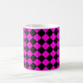 Pink Black Schachbrett Diamond Pattern Kaffeetasse (Mittel)