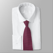 Pink Black Schachbrett Diamond Pattern Krawatte (Gebunden)
