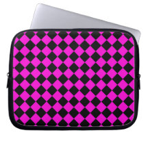 Pink Black Schachbrett Diamond Pattern