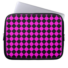 Pink Black Schachbrett Diamond Pattern Laptopschutzhülle