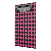 Pink Black Schachbrett Diamond Pattern Mini Klemmbrett (Gewinkelt2)