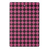 Pink Black Schachbrett Diamond Pattern Mini Klemmbrett (Rückseite)