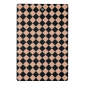 Pink Black Schachbrett Diamond Pattern Mini Klemmbrett (Rückseite)