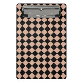 Pink Black Schachbrett Diamond Pattern Mini Klemmbrett (Vorderseite)