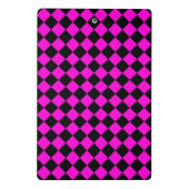 Pink Black Schachbrett Diamond Pattern Mini Klemmbrett (Rückseite)