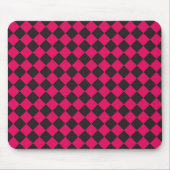 Pink Black Schachbrett Diamond Pattern Mousepad (Vorne)