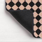 Pink Black Schachbrett Diamond Pattern Mousepad (Ecke)
