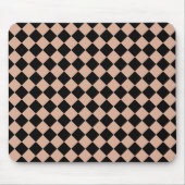 Pink Black Schachbrett Diamond Pattern Mousepad (Vorne)