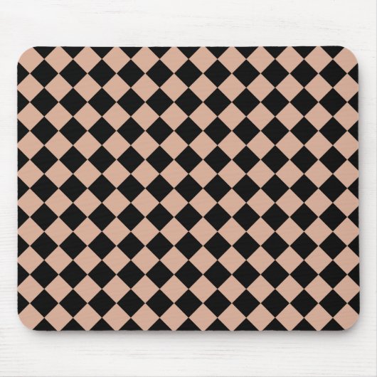 Pink Black Schachbrett Diamond Pattern Mousepad (Vorne)