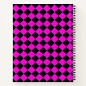 Pink Black Schachbrett Diamond Pattern Notizblock (Rückseite)
