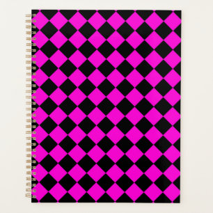 Pink Black Schachbrett Diamond Pattern Planer