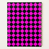 Pink Black Schachbrett Diamond Pattern Planer (Rückseite)