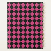 Pink Black Schachbrett Diamond Pattern Planer (Rückseite)