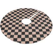 Pink Black Schachbrett Diamond Pattern Polyester Weihnachtsbaumdecke (Schrägansicht)