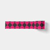 Pink Black Schachbrett Diamond Pattern Ripsband (Vorderseite)