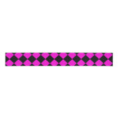 Pink Black Schachbrett Diamond Pattern Ripsband (Vorderseite)