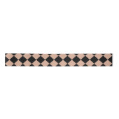 Pink Black Schachbrett Diamond Pattern Satinband (Vorderseite)