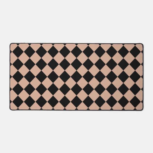 Pink Black Schachbrett Diamond Pattern Schreibtischunterlage (Vorderseite)