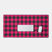 Pink Black Schachbrett Diamond Pattern Schreibtischunterlage (Tastatur & Maus)