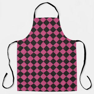 Pink Black Schachbrett Diamond Pattern Schürze