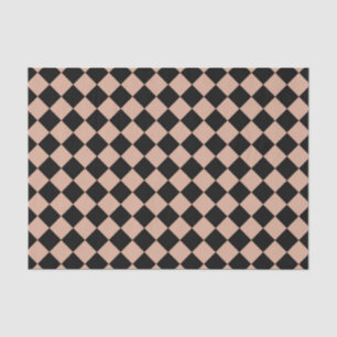 Pink Black Schachbrett Diamond Pattern Seidenpapier