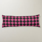 Pink Black Schachbrett Diamond Pattern Seitenschläferkissen (Rückseite)