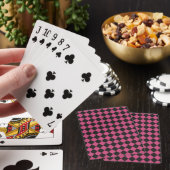 Pink Black Schachbrett Diamond Pattern Spielkarten (In Situ)