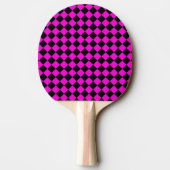 Pink Black Schachbrett Diamond Pattern Tischtennis Schläger (Rückseite)