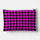 Pink Black Schachbrett Diamond Pattern Zubehörtasche (Rückseite)