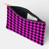 Pink Black Schachbrett Diamond Pattern Zubehörtasche (Offen)