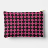 Pink Black Schachbrett Diamond Pattern Zubehörtasche (Rückseite)