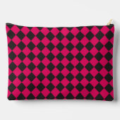 Pink Black Schachbrett Diamond Pattern Zubehörtasche (Rückseite)