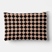 Pink Black Schachbrett Diamond Pattern Zubehörtasche (Rückseite)