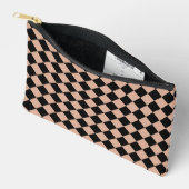 Pink Black Schachbrett Diamond Pattern Zubehörtasche (Offen)