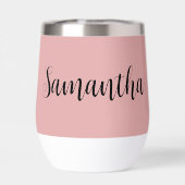 Pink Black Script Monogram Junggeselinnen-Abschied (Rückseite)