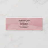 Pink Black Script Photo Lashes Mini Business Card Visitenkarte (Rückseite)