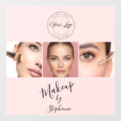 Pink Black Script Your Logo 3 Photo Makeup Fensteraufkleber (Blatt)