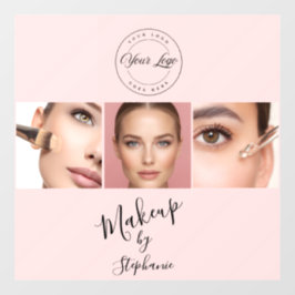  Pink Black Script Your Logo 3 Photo Makeup Fensteraufkleber